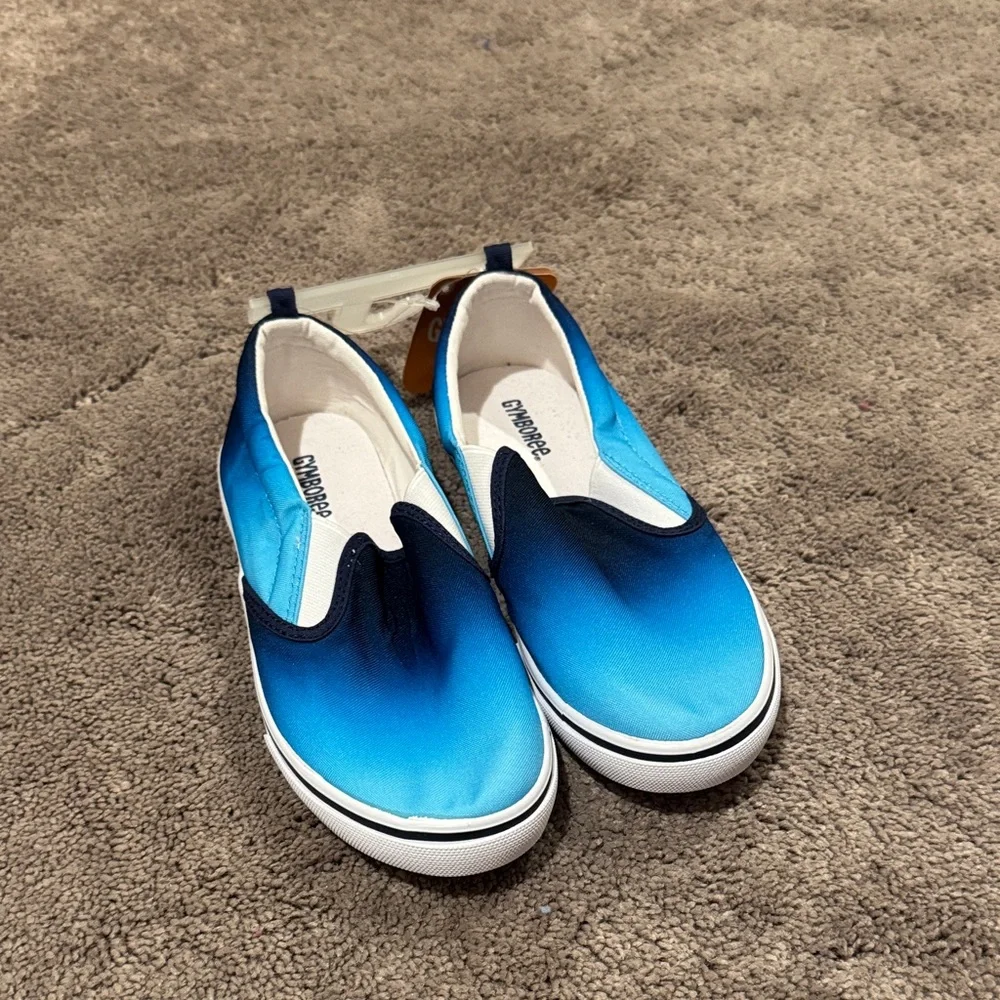 Gymboree Blue Black Ombre Canvas Slip On Casual Sneakers Kids SIZE 2